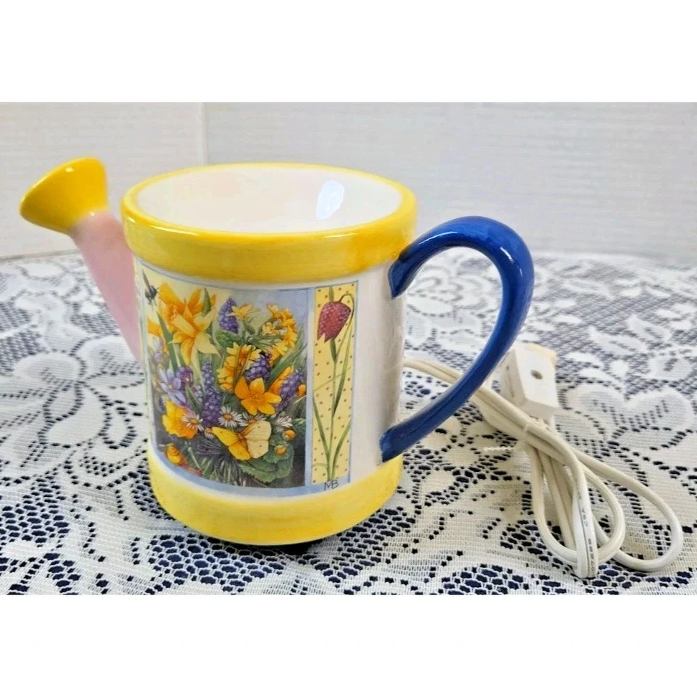 Electric Wax Warmer Gardening Theme Watering Can Daffodils Butterflies Pastels